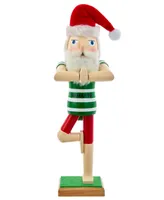 Kurt Adler 15" Wooden Yoga Santa Nutcracker