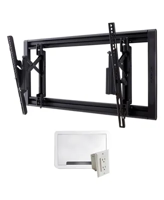 Sanus VLT7-B2 Large Advanced Tilt 4D Tv Wall Mount for 42"-90" Tvs and 9" TV Media In-Wall Box with Power Supply Kit