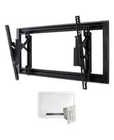 Sanus VLT7-B2 Large Advanced Tilt 4D Tv Wall Mount for 42"-90" Tvs and 9" TV Media In-Wall Box with Power Supply Kit