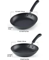 Cook N Home Nonstick Saute Fry Pan (8"/9.5") 2 Piece Professional Hard Anodized Frying Pan Cookware Sets