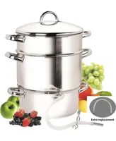 Cook N Home 11-Quart Stainless Steel Basics Canning Juice Steamer Extractor With lid, and hose with clamp