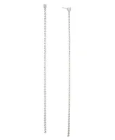 Ava Nadri Silver-Tone Cubic Zirconia Tennis Chain Earrings