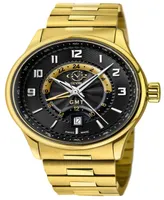 GV2 by Gevril Men's Giromondo Gold-Tone Stainless Steel Watch 42mm