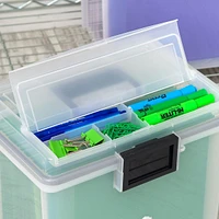 Iris 4 Pack Portable Letter File Box, Clear