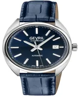 Gevril Men's Five Points Blue Leather Watch 40mm