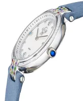 GV2 by Gevril Women's Matera Light Blue Leather Watch 35mm