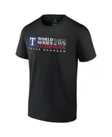 Men's Fanatics Black Texas Rangers 2023 World Series Champions Milestone Schedule T-shirt