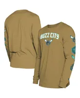 Men's New Era Tan Charlotte Hornets 2023/24 City Edition Long Sleeve T-shirt