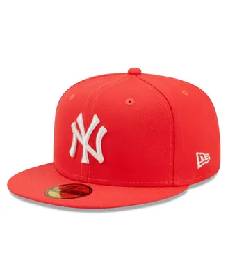 Men's New Era Red York Yankees Lava Highlighter Logo 59FIFTY Fitted Hat