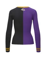 Women's Staud Purple, Black Baltimore Ravens Cargo Sweater