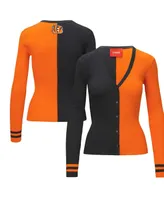 Women's Staud Black, Orange Cincinnati Bengals Cargo Sweater