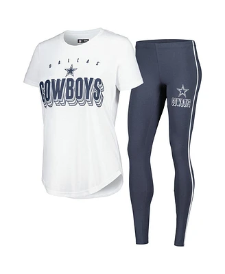 Women's Concepts Sport White, Charcoal Dallas Cowboys Sonata T-shirt and Leggings Set