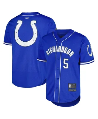 Men's Pro Standard Anthony Richardson Royal Indianapolis Colts Mesh Baseball Button-Up T-shirt