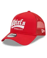 Men's New Era Red Kansas City Chiefs Caliber Trucker 9FORTY Adjustable Hat