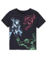 Toddler Boys and Girls Black Marvel Team Up T-shirt