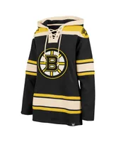 Women's '47 Brand Black Boston Bruins Superior Lacer Pullover Hoodie