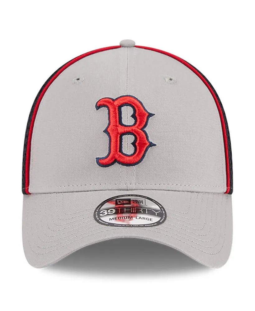 Men's New Era Gray Boston Red Sox Pipe 39THIRTY Flex Hat