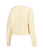 Women's League Collegiate Wear Cream Oregon Ducks Timber Cropped Pullover Sweatshirt