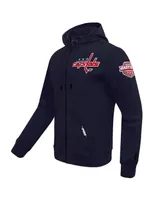 Men's Pro Standard Navy Washington Capitals Classic Chenille Full-Zip Hoodie Jacket