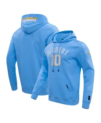 Men's Pro Standard Justin Herbert Powder Blue Los Angeles Chargers Player Name and Number Pullover Hoodie