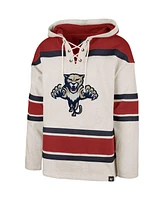 Men's '47 Brand Oatmeal Florida Panthers Rockaway Lacer Pullover Hoodie