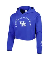 Women's Nike Royal Kentucky Wildcats 2-Hit Cropped Pullover Hoodie