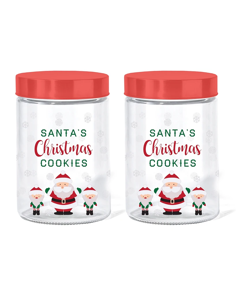 Style Setter Santa's Christmas Cookies Glass Jar, 44 oz