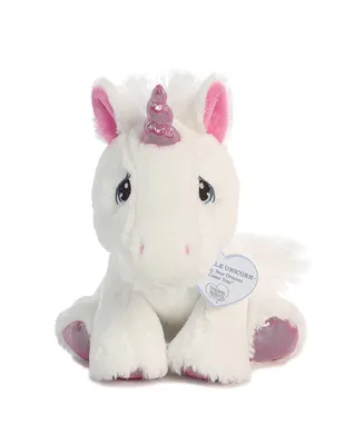 Aurora Small Sparkle Unicorn Precious Moments Inspirational Plush Toy White 7"