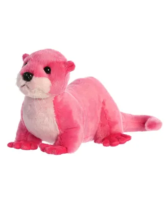 Aurora Medium River Otter Destination Nation Adventurous Plush Toy Pink 15"