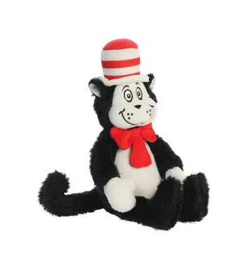 Aurora Small Cat In The Hat Dr. Seuss Whimsical Plush Toy Black 8"