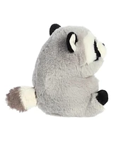 Aurora Mini Ripley Raccoon Rolly Pet Round Plush Toy Gray 5"