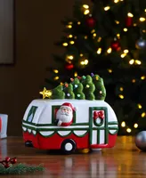 10" Nostalgic Ceramic Santa Camper