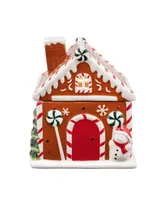 9.5" Ceramic Lit Gingerbread House Cookie Jar