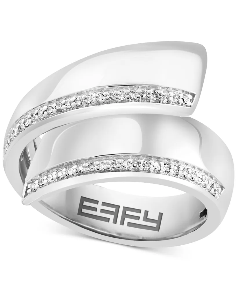 Effy Diamond Wide Bypass Ring (1/8 ct. t.w.) in Sterling Silver