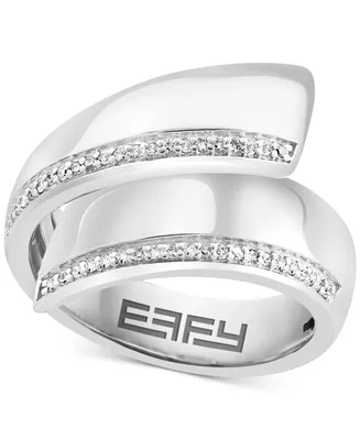 Effy Diamond Wide Bypass Ring (1/8 ct. t.w.) in Sterling Silver