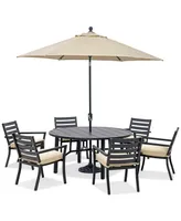 Astaire 60" Round Outdoor Slat Top Dining Table