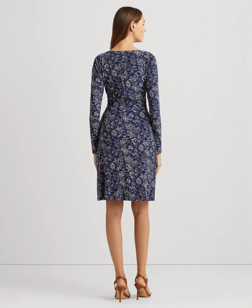 Lauren Ralph Lauren Women's Floral Stretch Jersey Long-Sleeve Dress