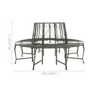 Patio Tree Bench 63" Steel