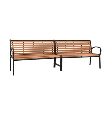 Twin Patio Bench 98.8" Steel and Wpc