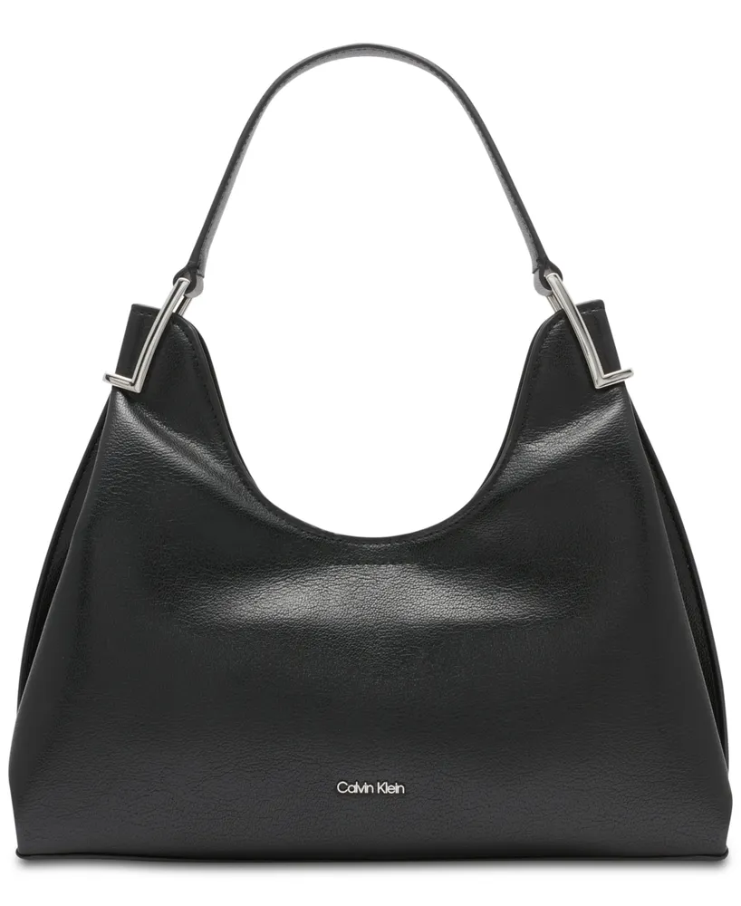 Calvin Klein Falcon Shoulder Bag with Snap Closure