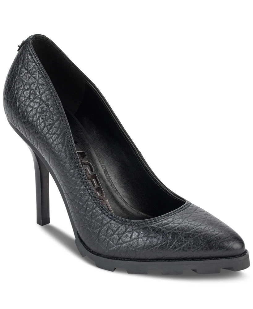 Karl Lagerfeld Paris Madelyn Slip On Pointed Toe Lug Sole Pumps
