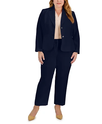 Le Suit Plus Notched-Collar Blazer & High-Rise Pant