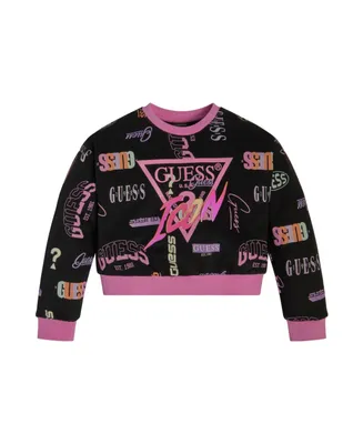 Guess Big Girls French Terry All Over Print Sweatshirt