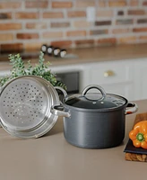 Sedona Kitchen Hard Anodized Aluminum 4-Qt. Multi Cooker with Glass Lid & Steam Tray