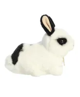 Aurora Small Rex Rabbit Miyoni Realistic Plush Toy Black And White 8"