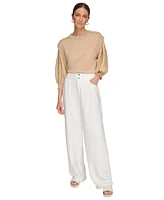 Dkny Women's Top-Stitched Crinkle Trousers