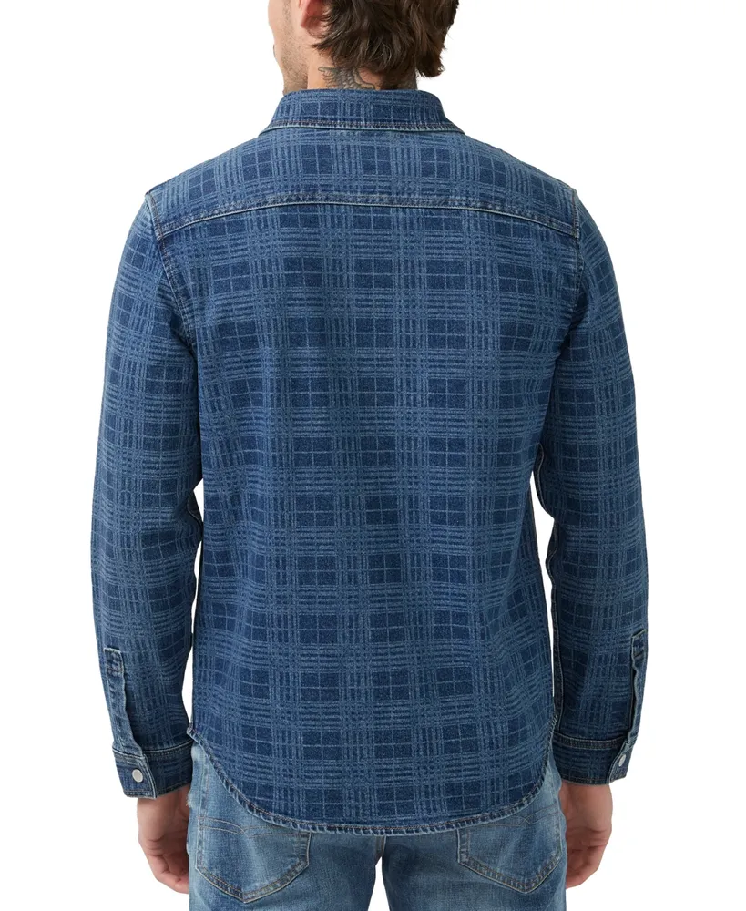 Buffalo David Bitton Men's Shane Indigo Long-Sleeve Button-Up Denim Shirt