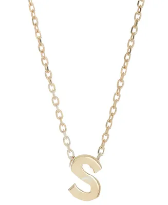 Adornia 14k Gold-Plated Mini Initial Pendant Necklace, 16" + 2" extender