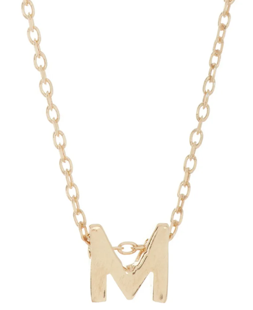 Adornia 14k Gold-Plated Mini Initial Pendant Necklace, 16" + 2" extender