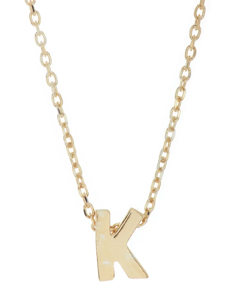 Adornia 14k Gold-Plated Mini Initial Pendant Necklace, 16" + 2" extender